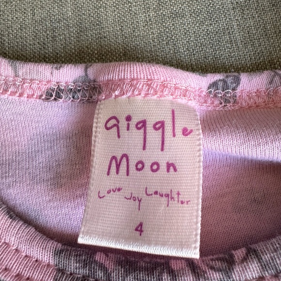 Giggle Moon, Pink & Gray, Floral, Outfit, Size 4 - Picture 5 of 8